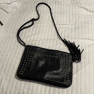 Day & Mood Black Leather Crossbody